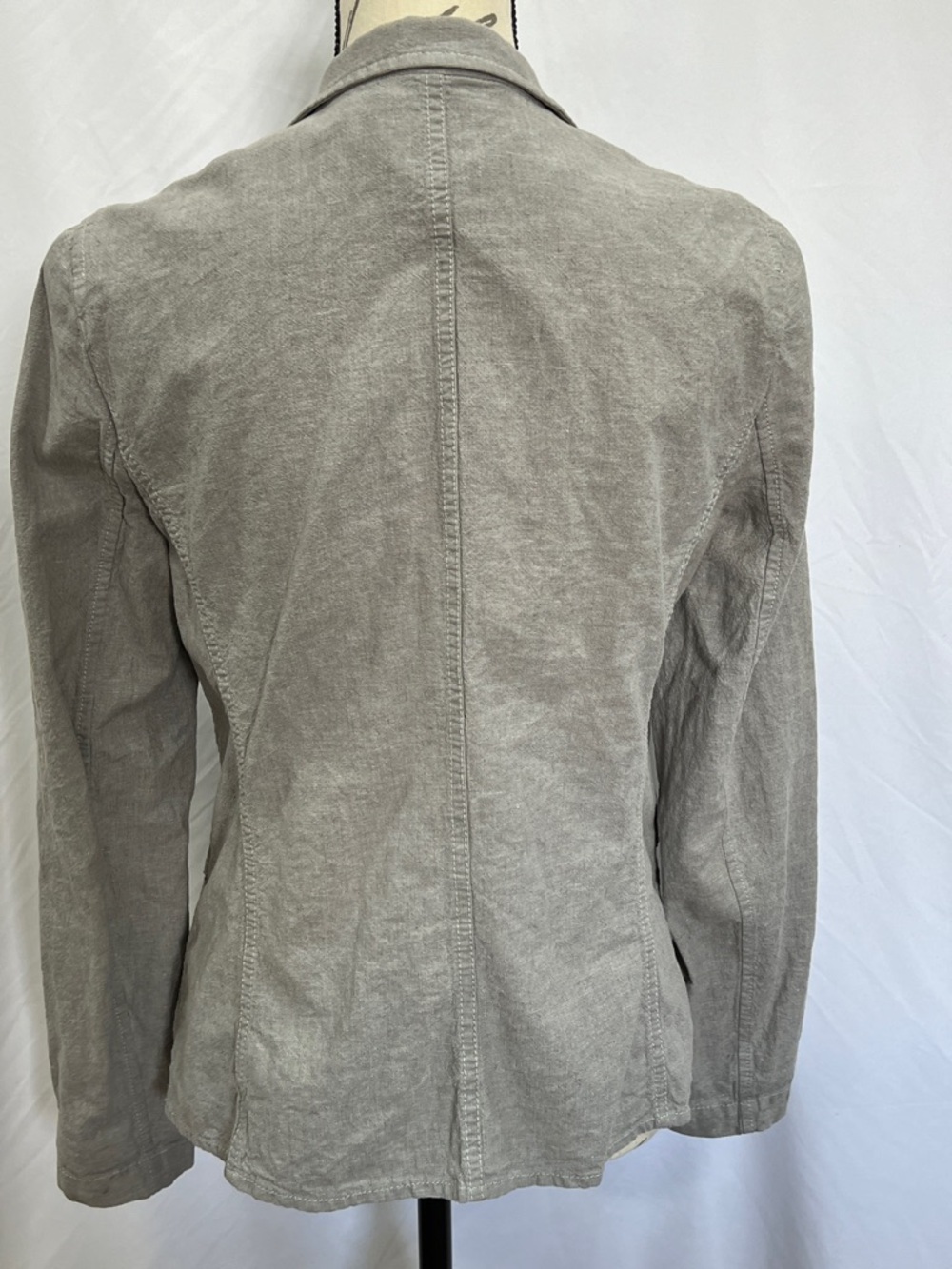 DKNY linen side zipper light gray light weight jacket drop in pockets - Picture 3 of 6